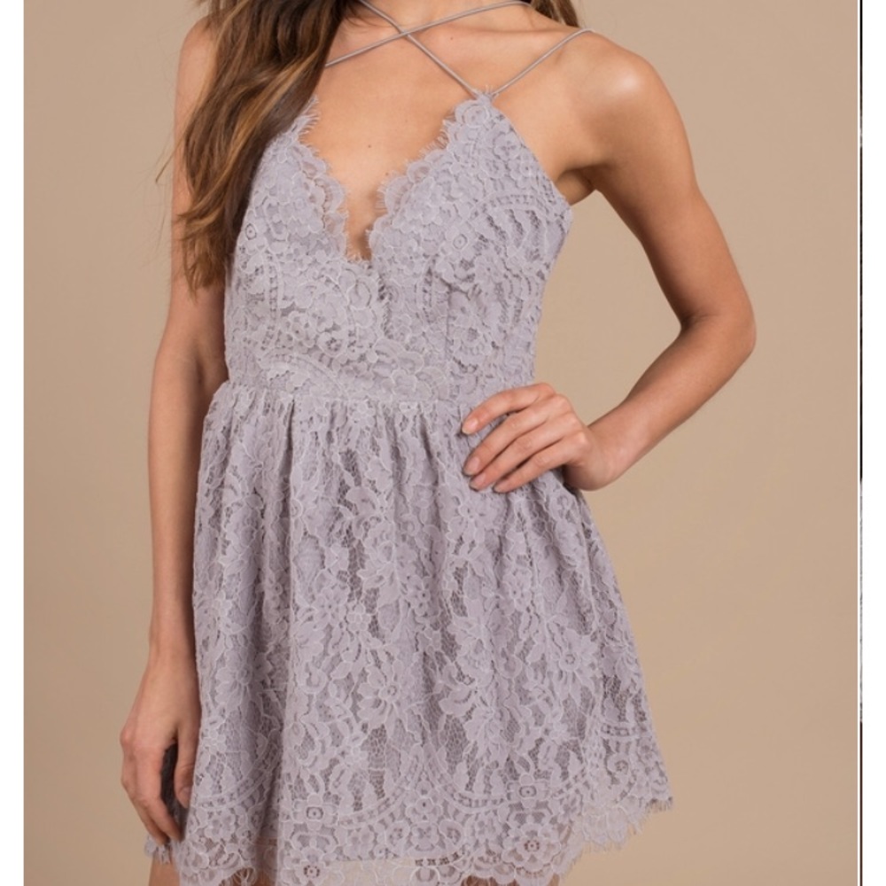 NEW WITH TAGS TOBI dress- grey lace- BRAND NEW